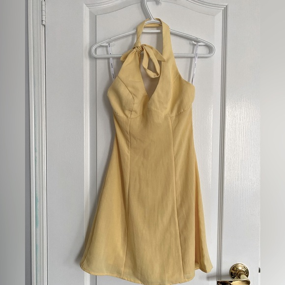 Kookai Dresses & Skirts - KOOKAI canari yellow halter dress